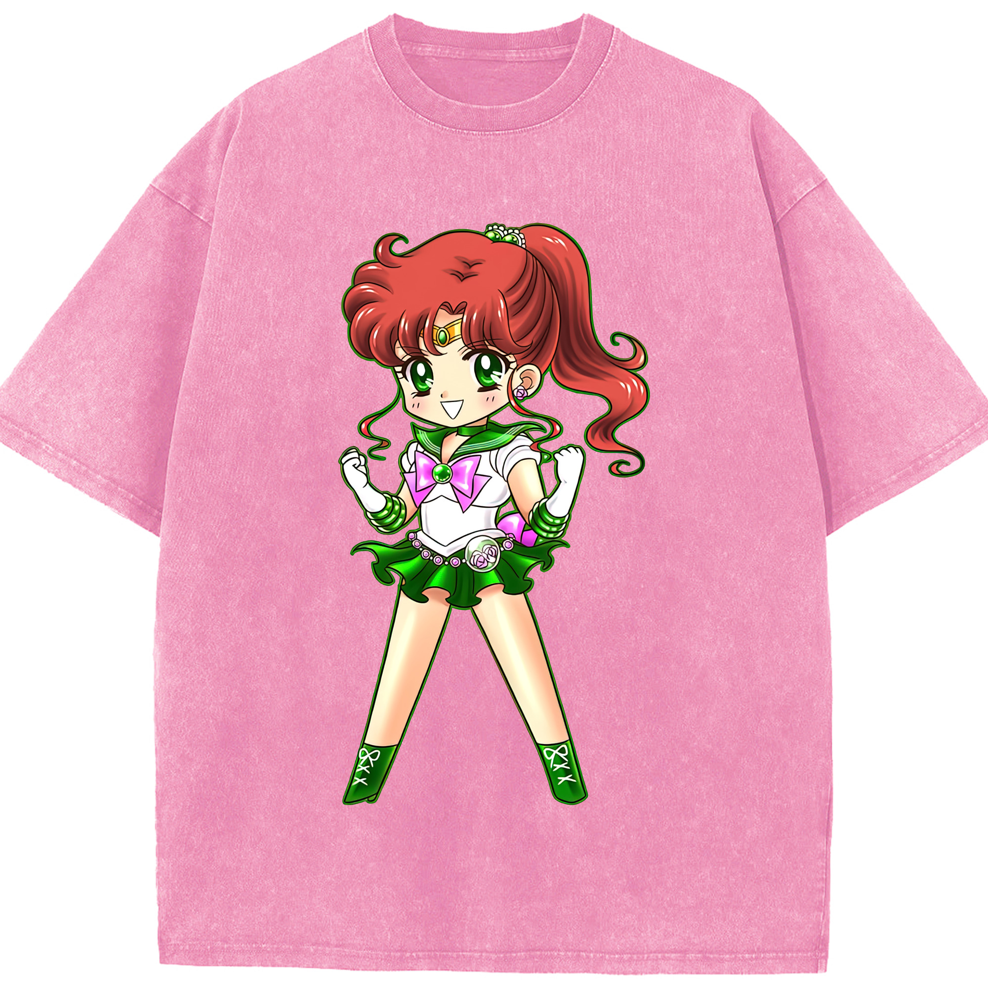 （画像用） 美少女戦士セーラームーン 木野 まこと きの まこと Sailor Moon Kino Makoto （セーラージュピター；Sailor Jupiter） 綿100% ヴィンテージ風 半袖Tシャツ（フロントプリント）